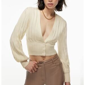 Wilfred - Plunge Front Cardigan / XS / off white